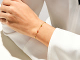 Bezel Set Garnet Station Bracelet in 14k Solid Gold