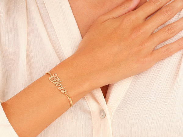 Cuban Chain Bold Name Bracelet