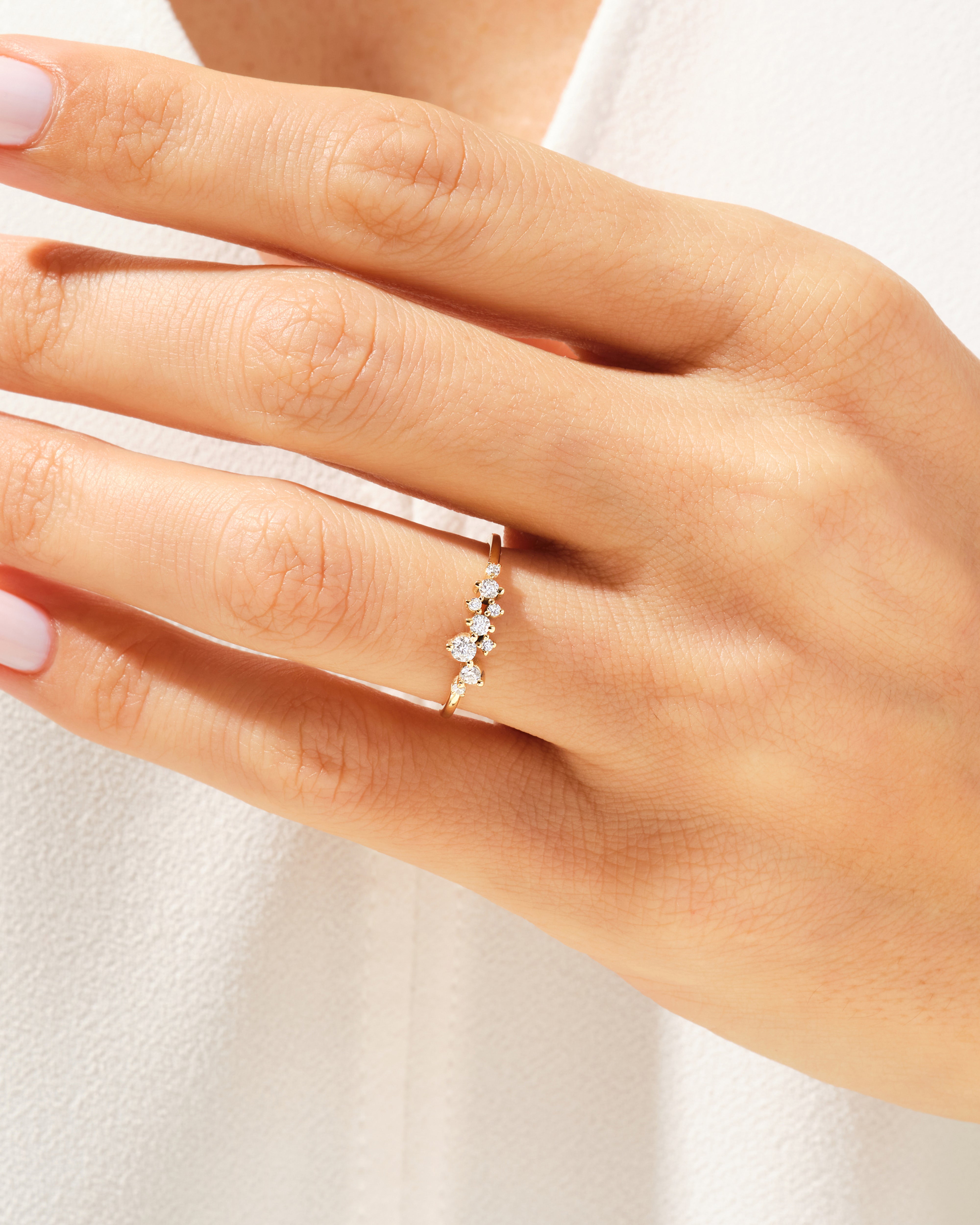 Floating Cluster Wedding Band