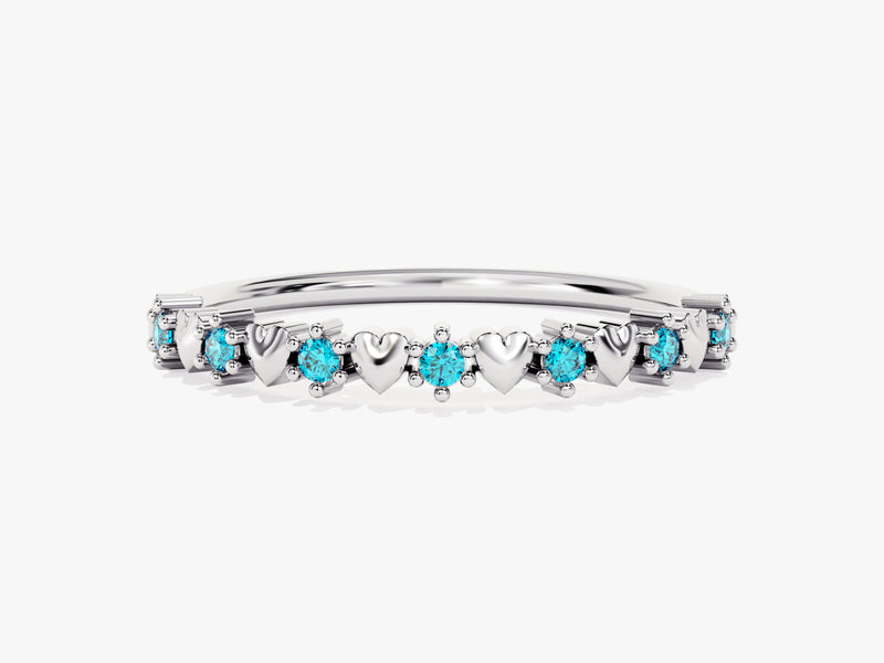 Heart Shape Blue Topaz Ring