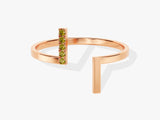 Open Five-Stone Peridot Ring in 14K Solid Gold