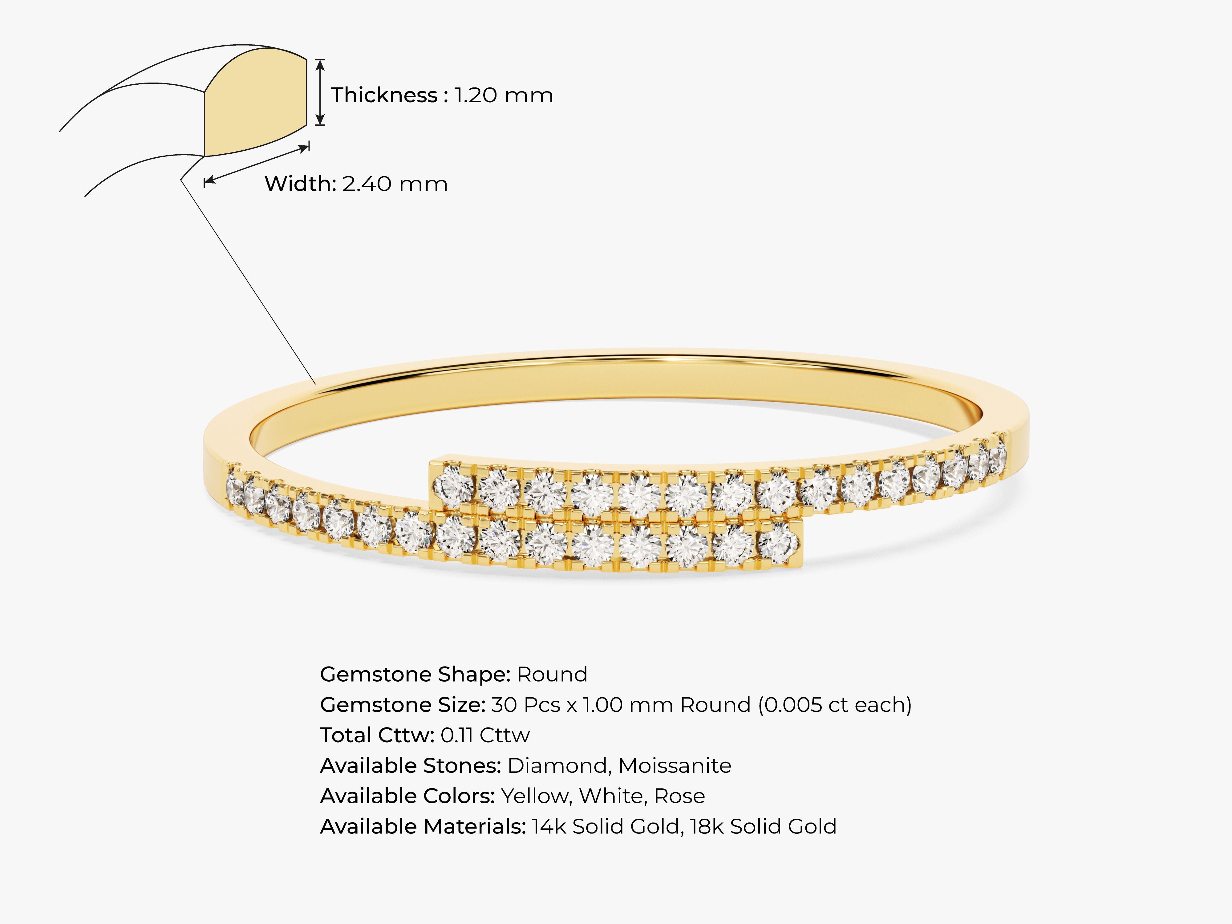 Diamond and moissanite ring, 14k gold, yellow, white, rose