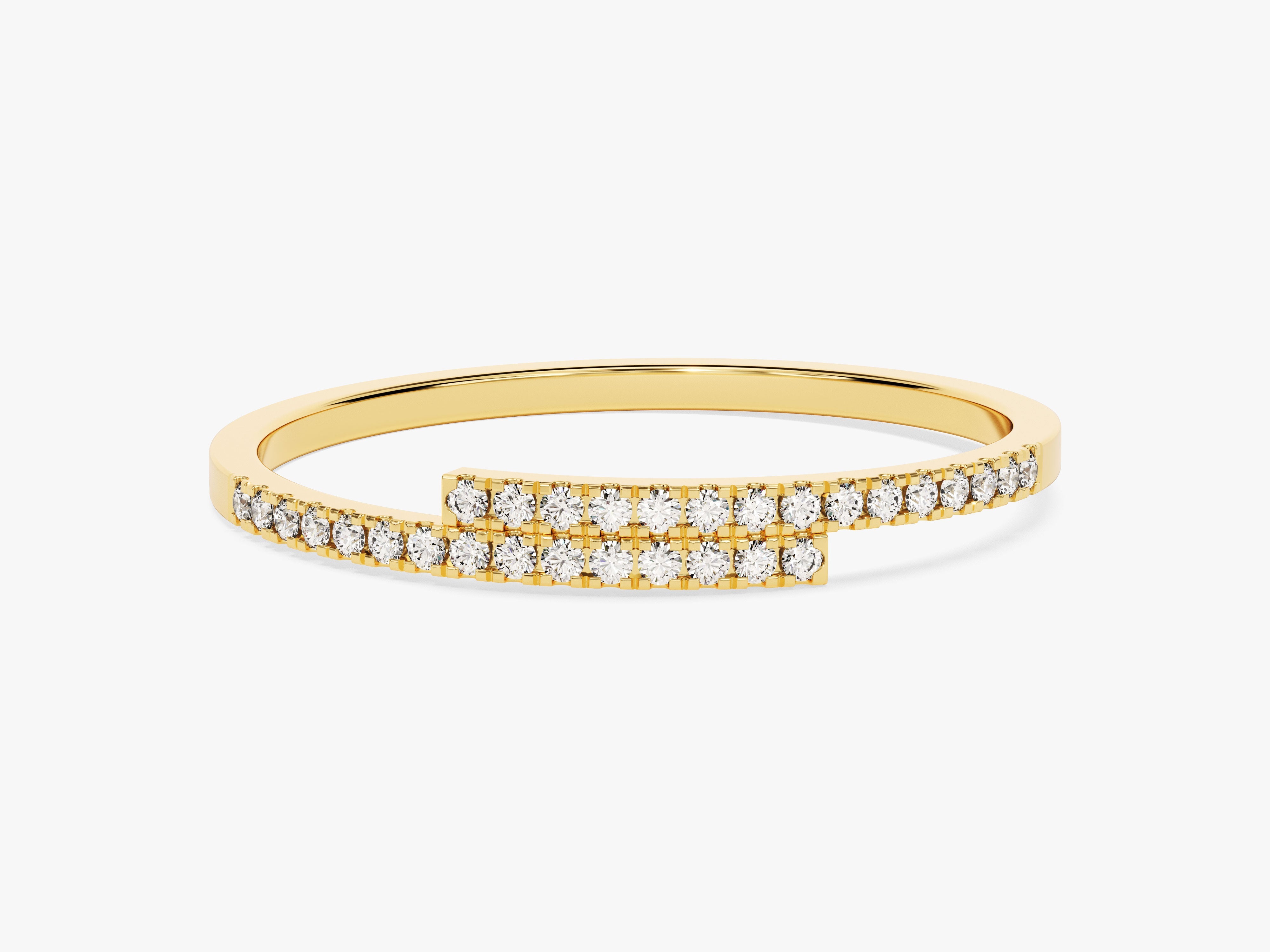 Gold diamond bypass ring for jewelry company