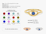 Bezel Evil Eye Sapphire Ring in 14K Solid Gold