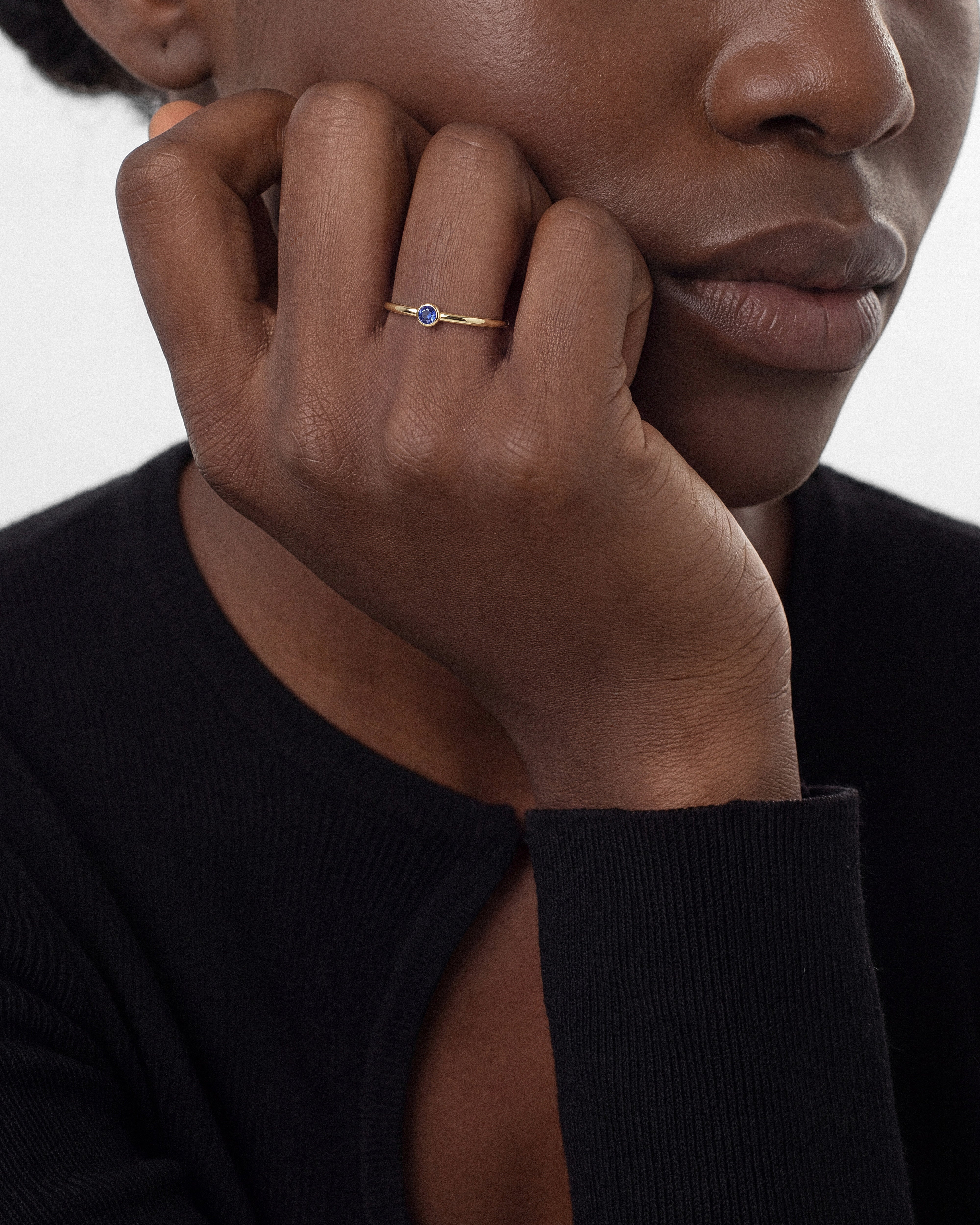 Bezel Set Round Birthstone Ring