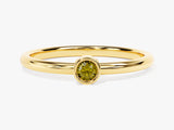 Bezel Set Round Peridot Ring in 14K Solid Gold