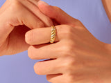 Pave Diamond Croissant Ring