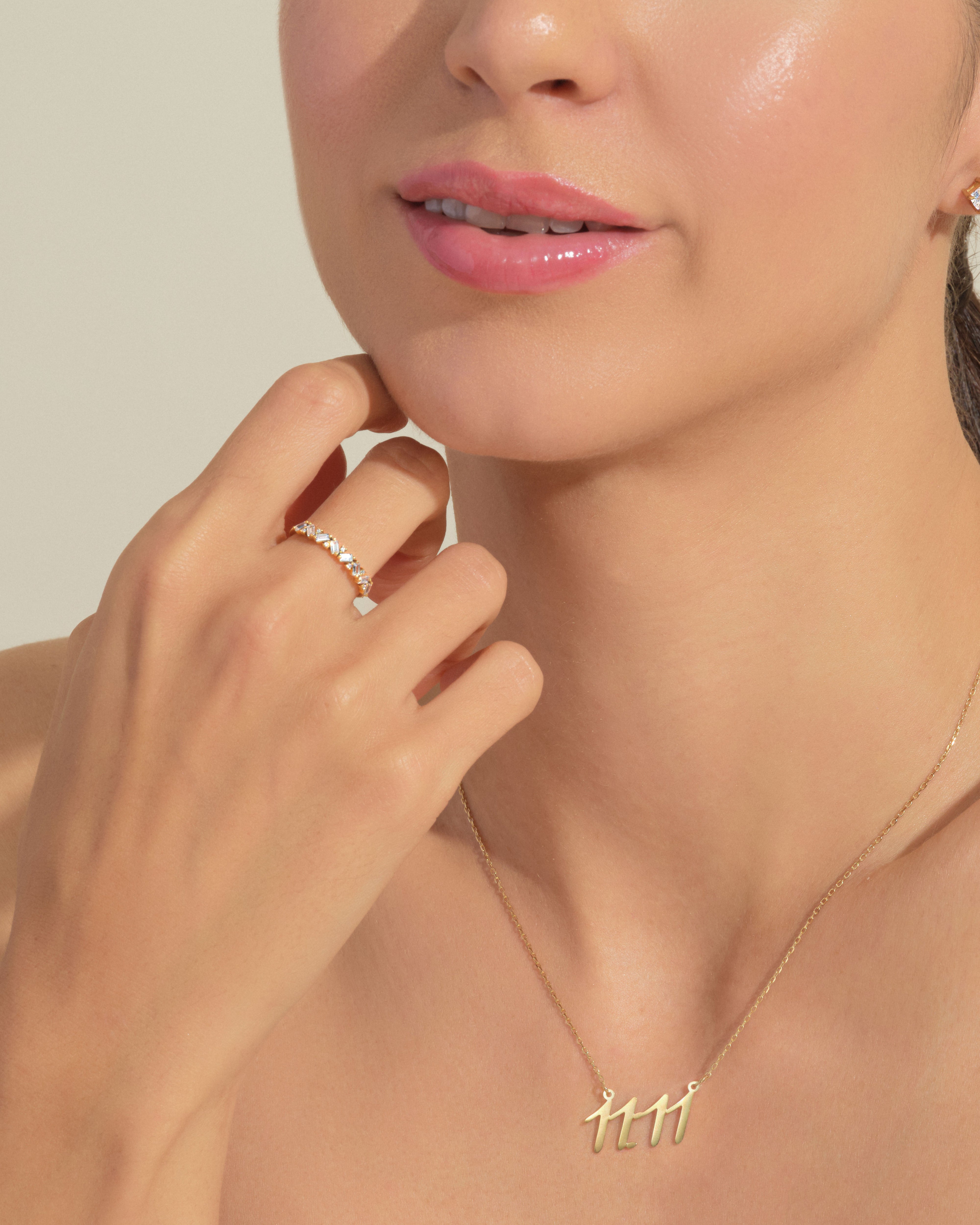 Petite Baguette Cluster Wedding Band