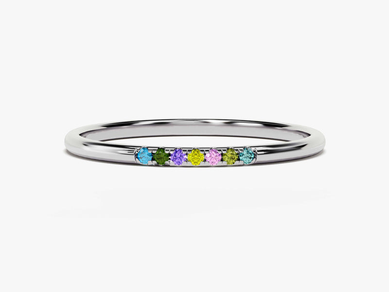 Minimalist Pave Set Birthstone Ring