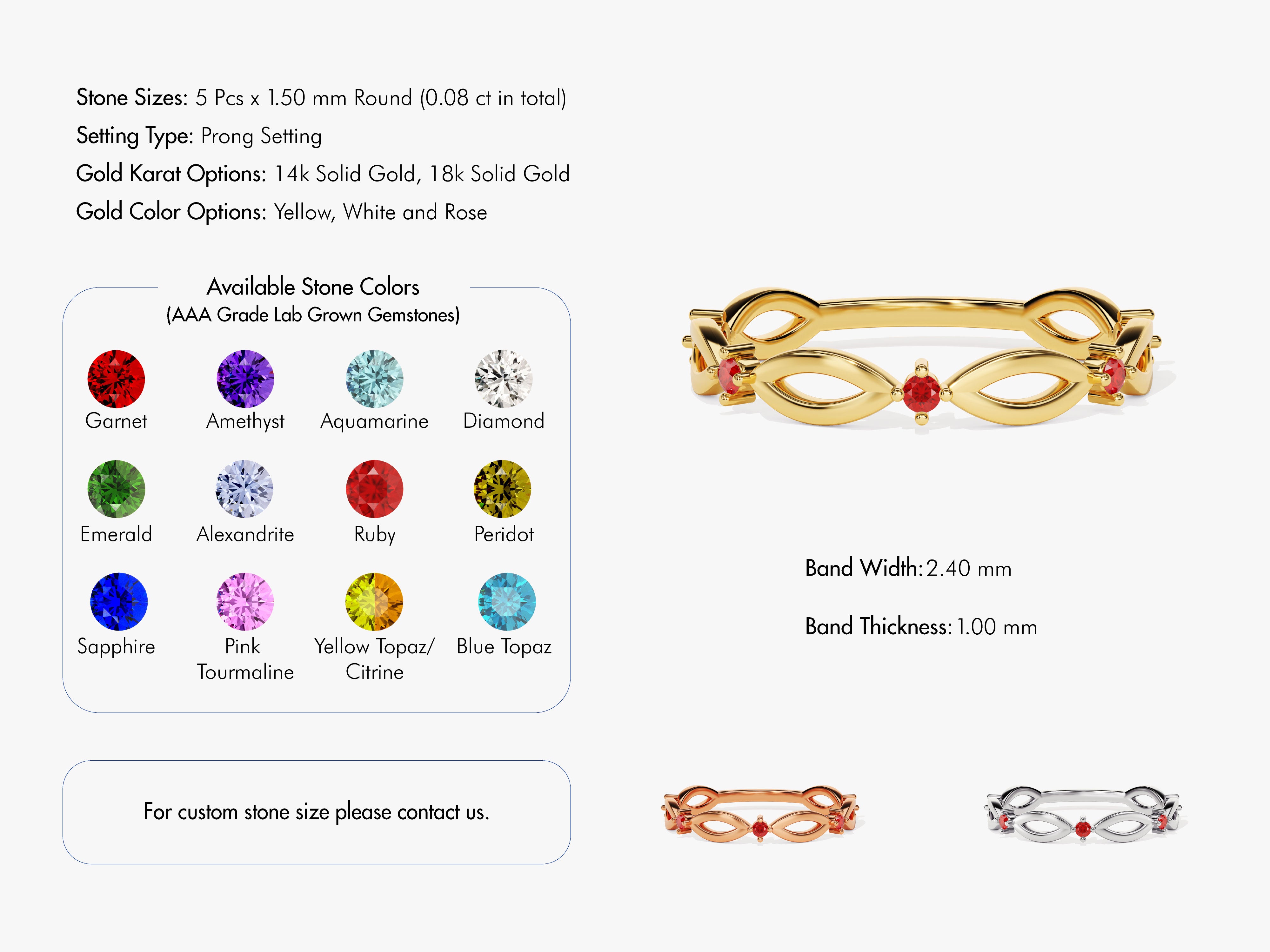 Infinity Ruby Ring in 14K Solid Gold