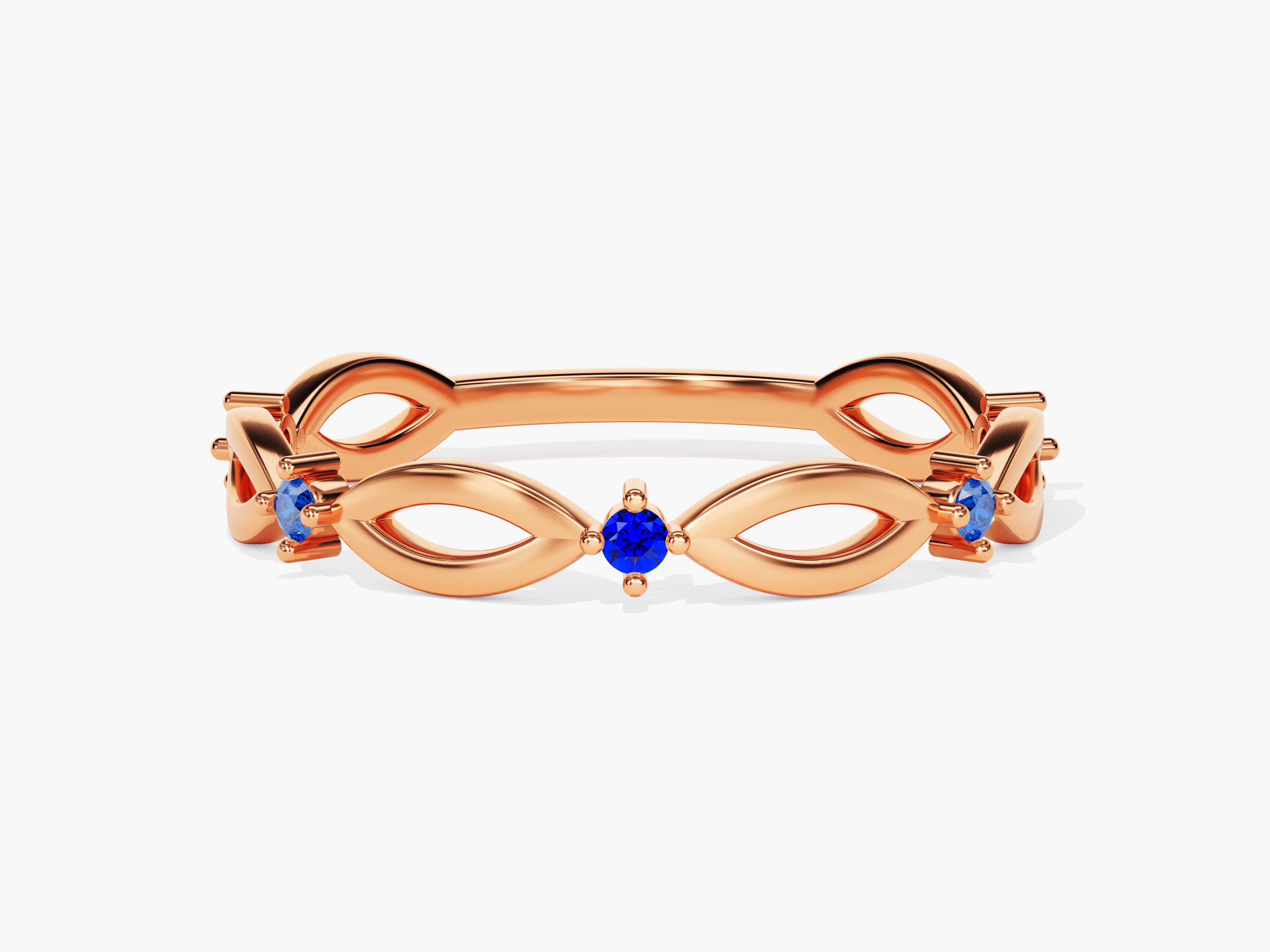 Infinity Sapphire Ring in 14K Solid Gold