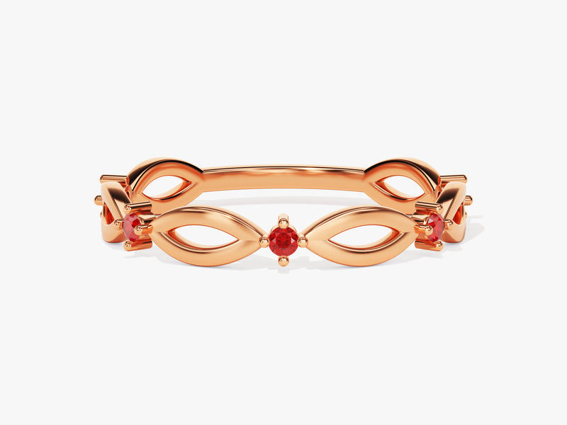 Infinity Ruby Ring in 14K Solid Gold