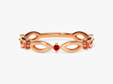 Infinity Garnet Ring in 14K Solid Gold