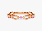 Infinity Pink Tourmaline Ring in 14K Solid Gold