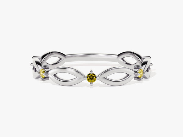 Infinity Peridot Ring in 14K Solid Gold