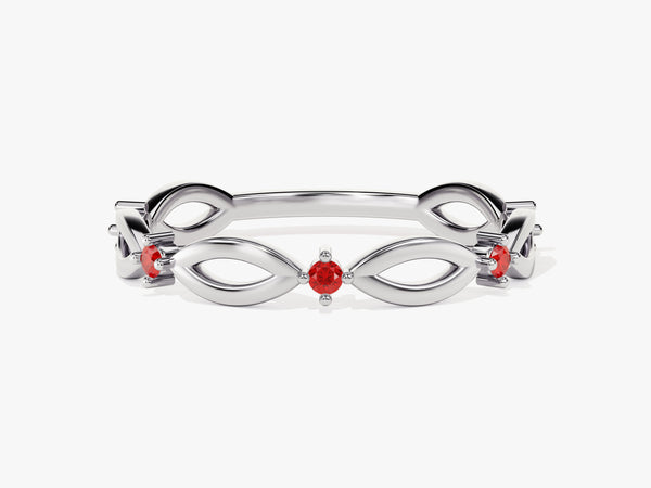 Infinity Ruby Ring in 14K Solid Gold