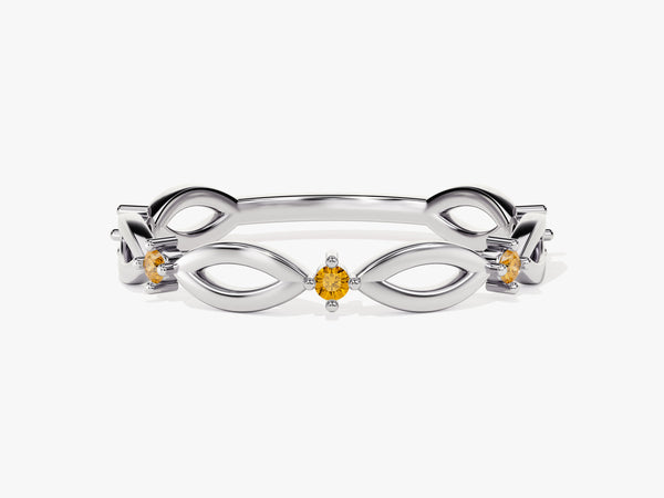 Infinity Citrine Ring in 14K Solid Gold