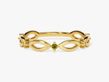 Infinity Peridot Ring in 14K Solid Gold