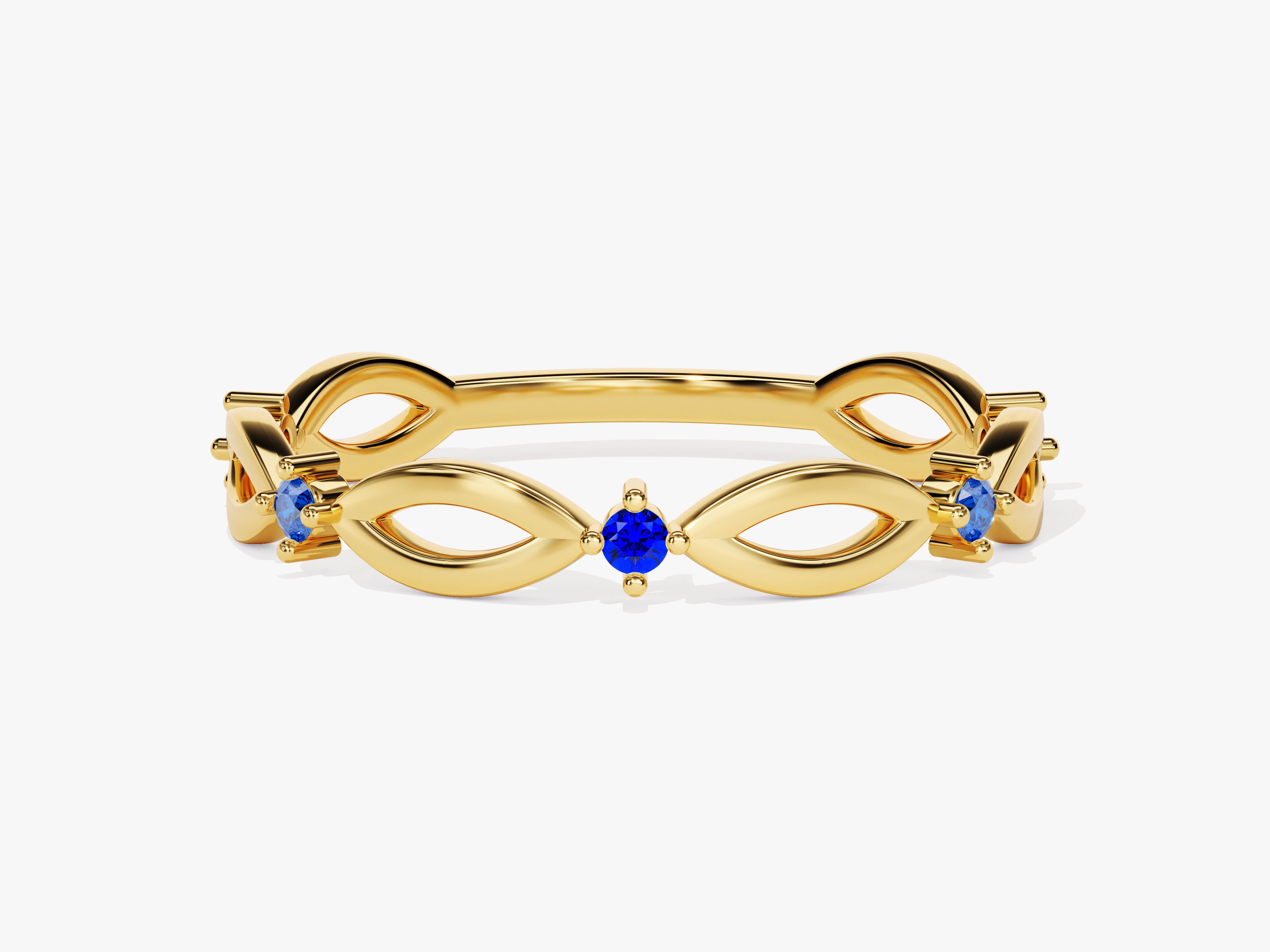 Infinity Sapphire Ring in 14K Solid Gold
