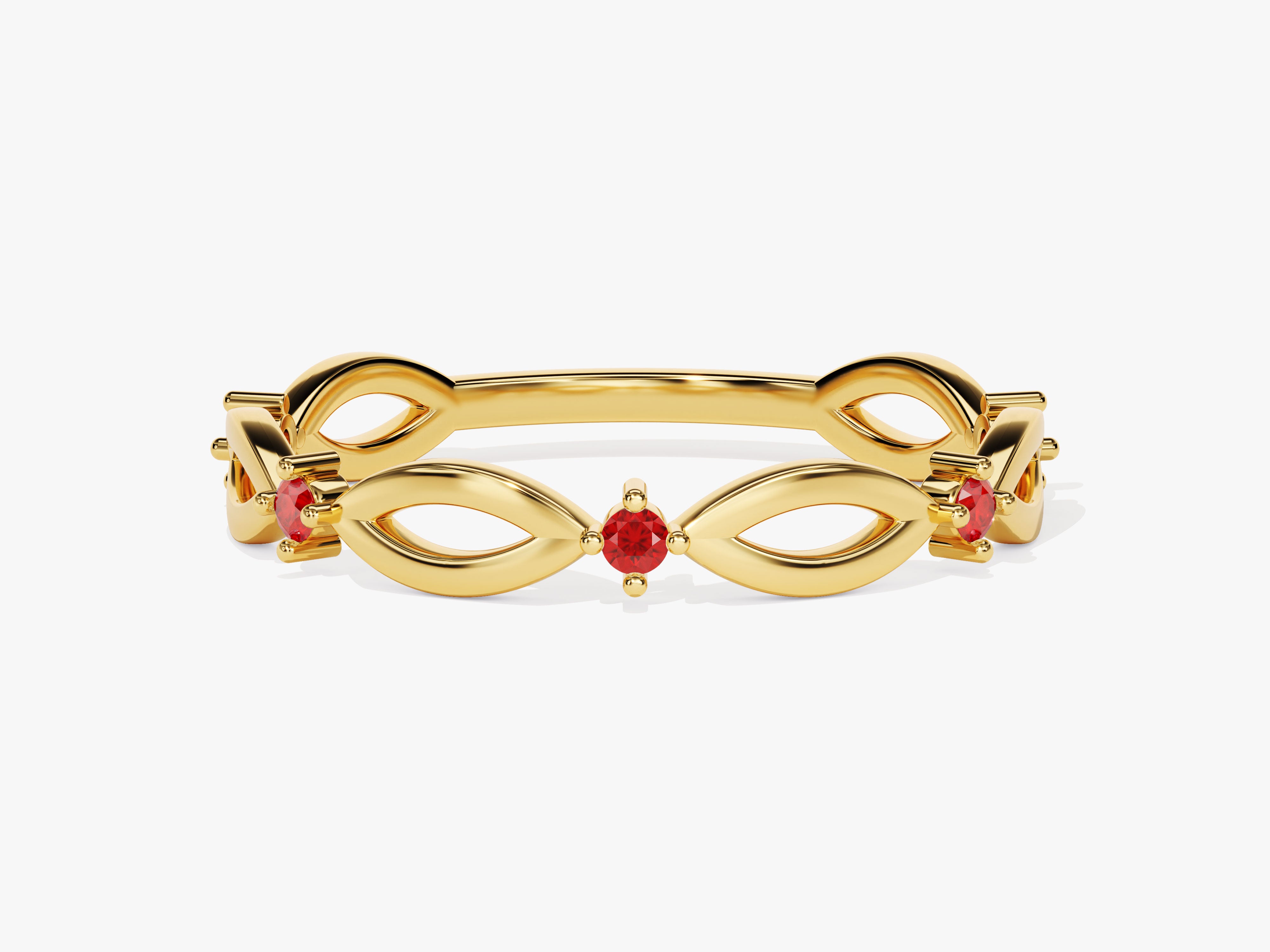 Infinity Ruby Ring in 14K Solid Gold