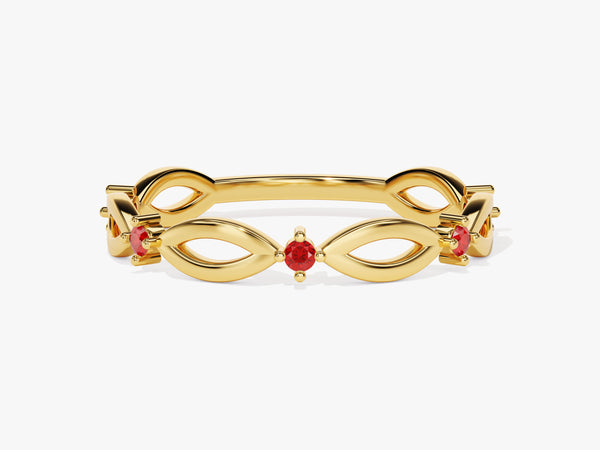 Infinity Ruby Ring in 14K Solid Gold