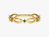 Infinity Emerald Ring in 14K Solid Gold