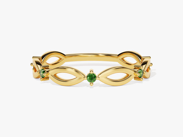 Infinity Emerald Ring in 14K Solid Gold