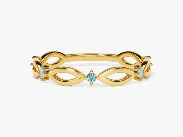 Infinity Aquamarine Ring in 14K Solid Gold