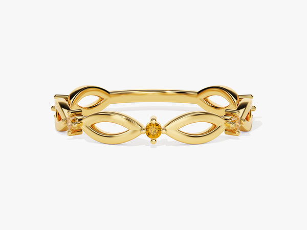 Infinity Citrine Ring in 14K Solid Gold