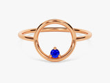 Open Circle Birthstone Ring