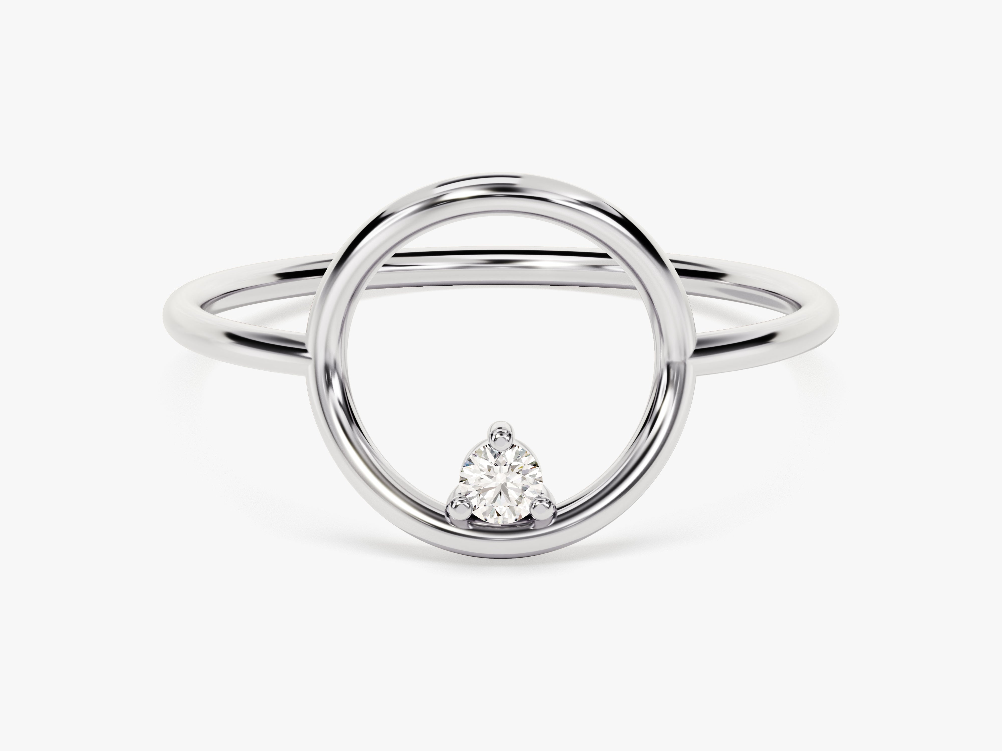 Minimalist diamond circle ring, fine jewelry, modern design