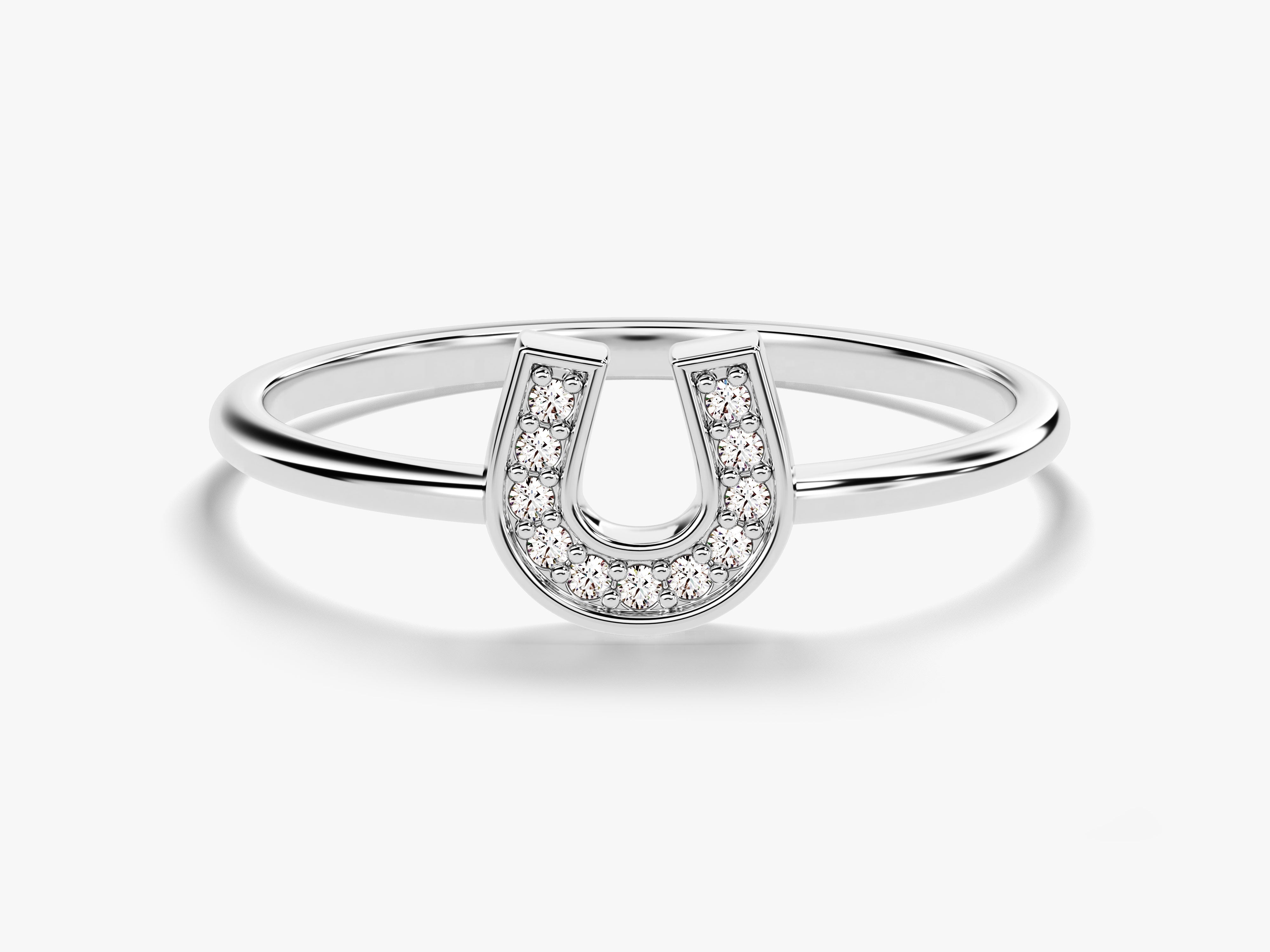 Diamond horseshoe ring in white gold for jewelry lovers