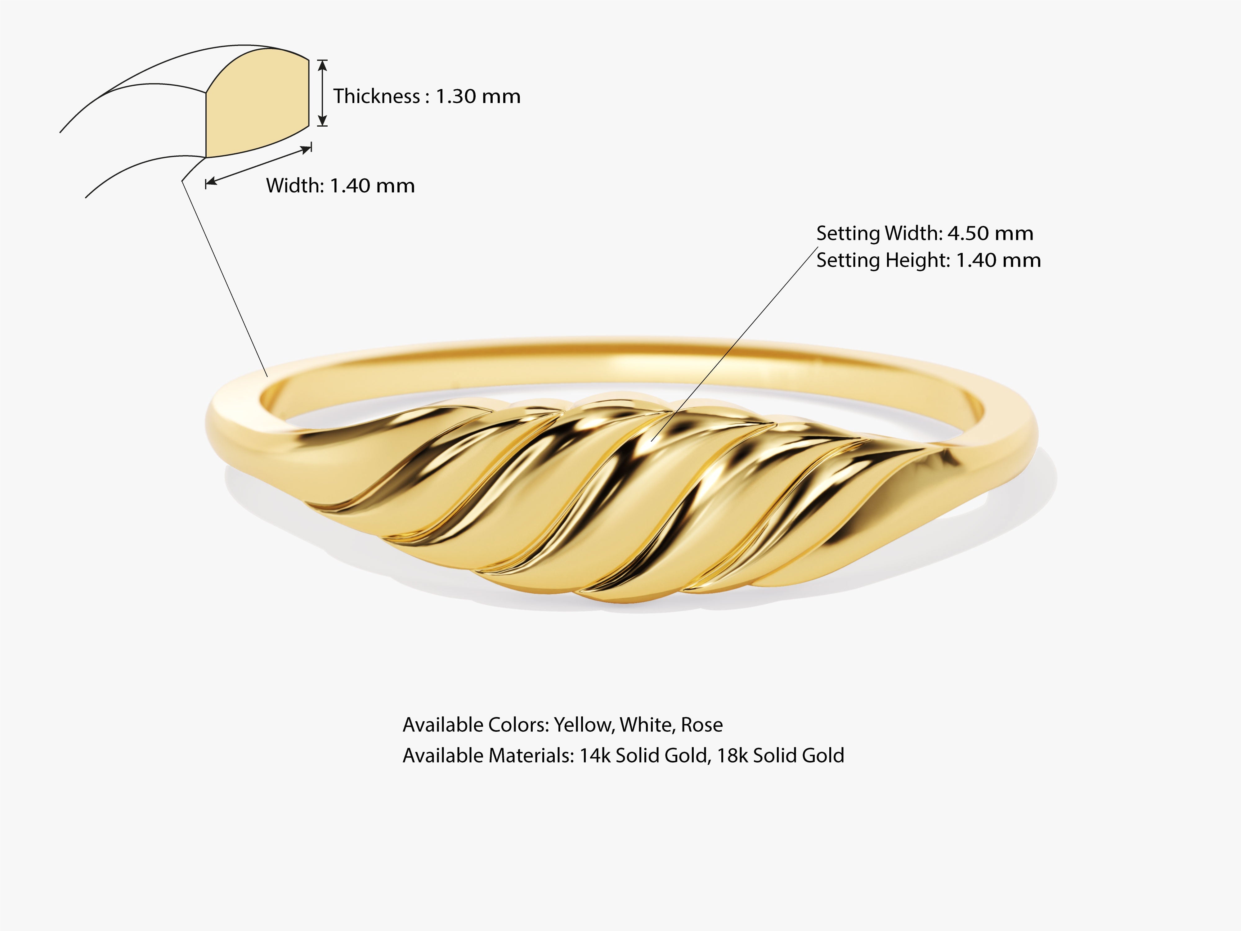 Gold twisted ring, jewelry, 14k solid gold, 18k solid gold