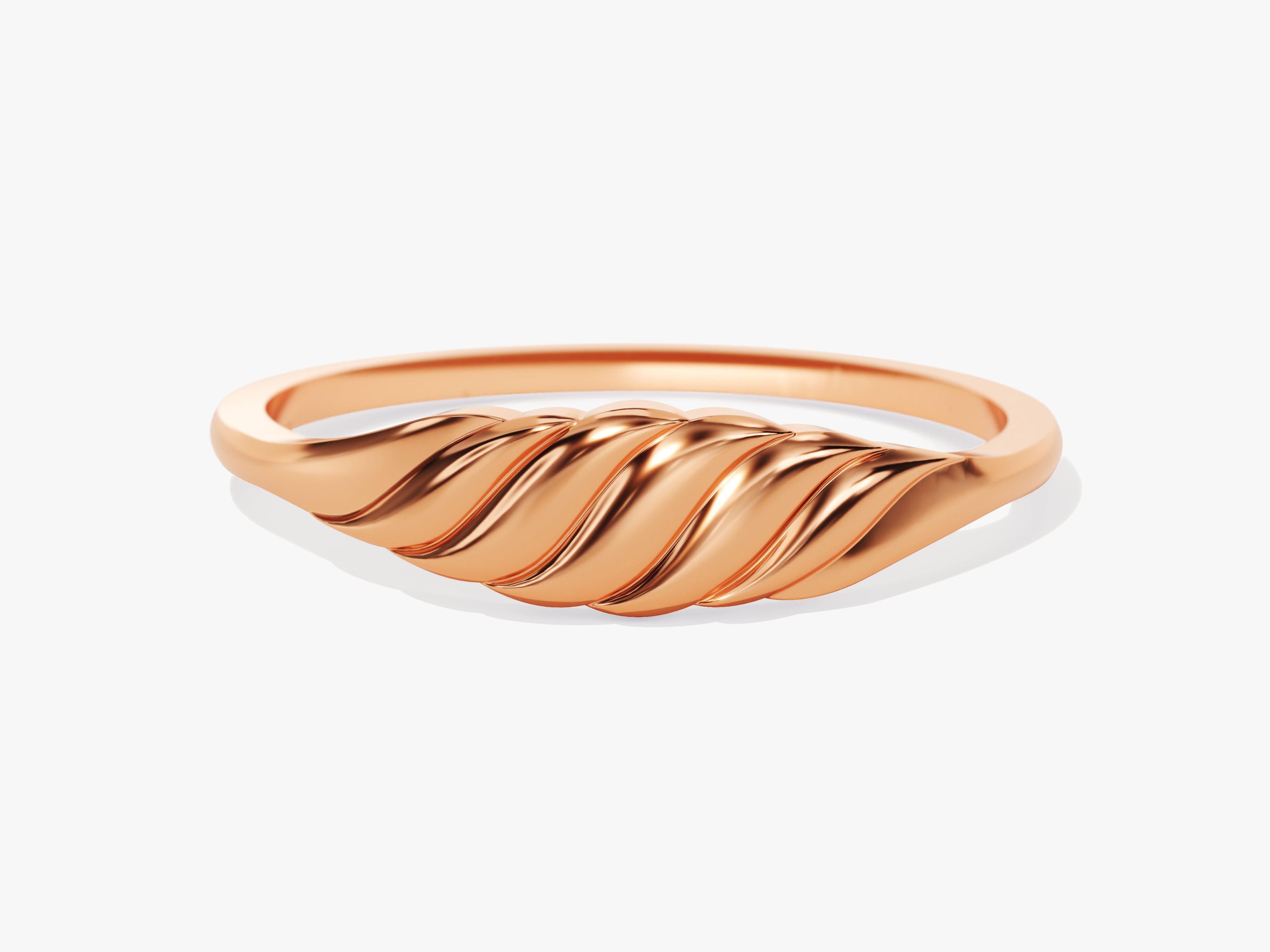 Rose gold twisted band ring jewelry