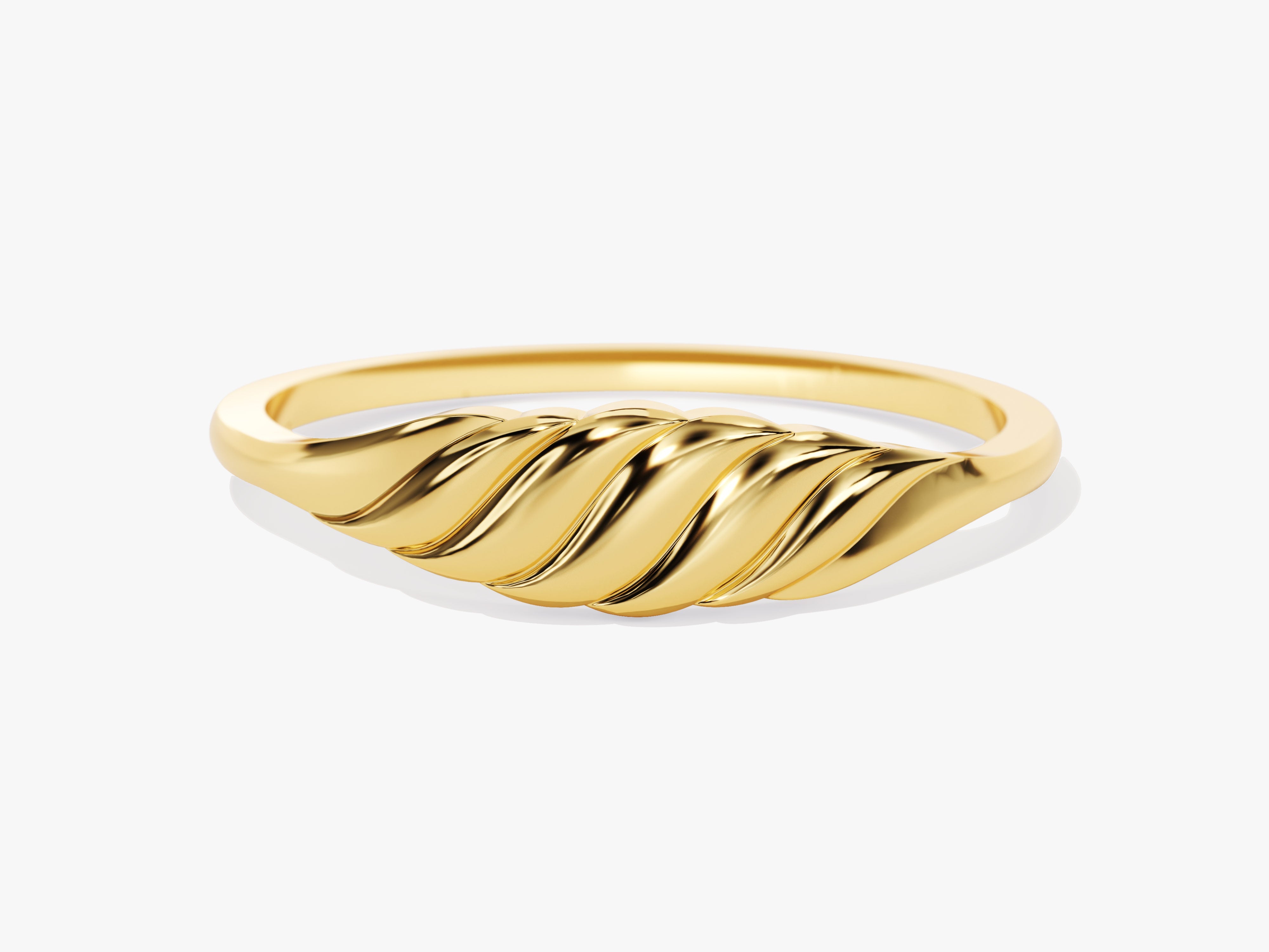 Gold twisted ring, elegant jewelry for women