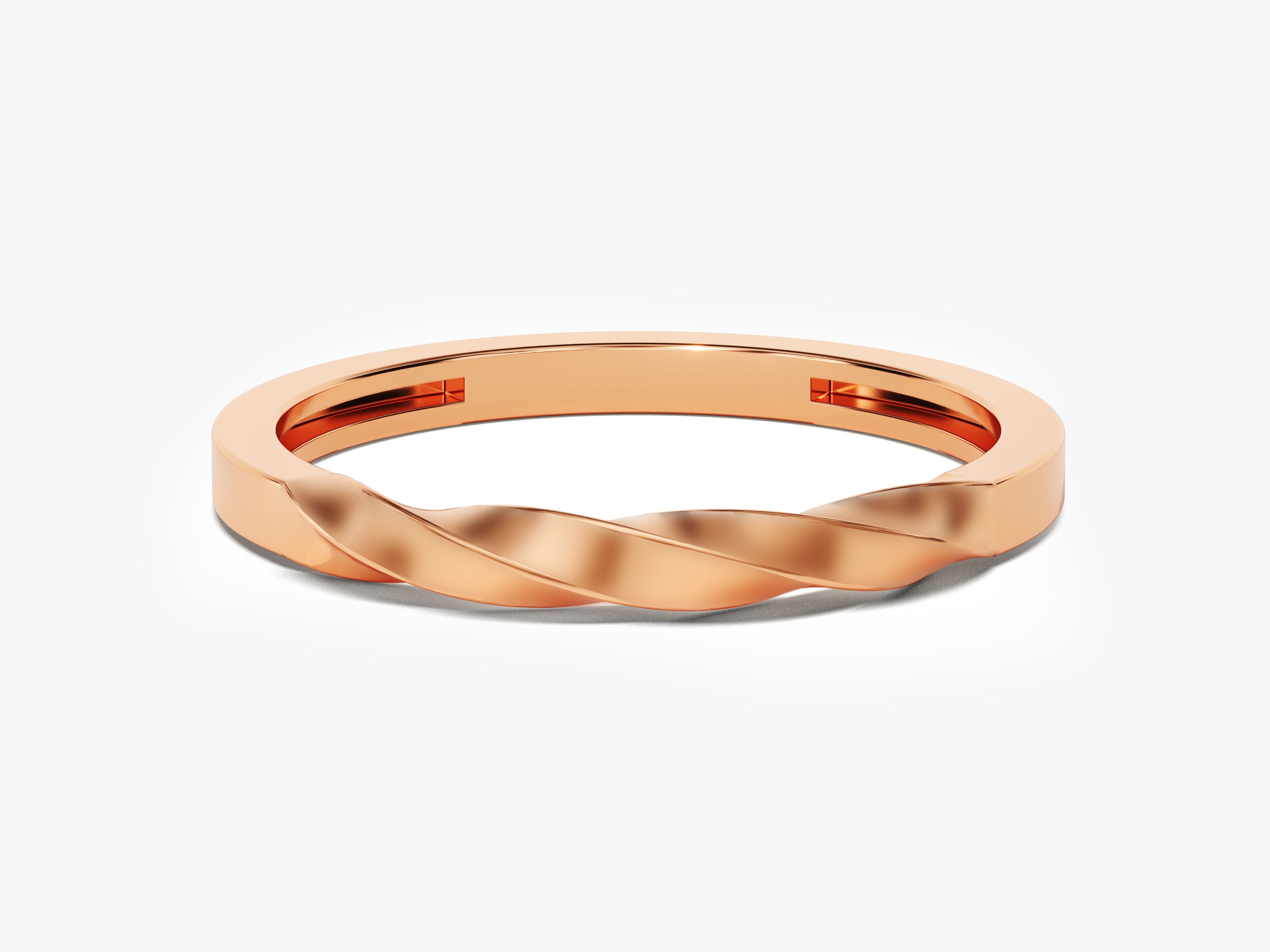 Rose gold twisted band ring jewelry