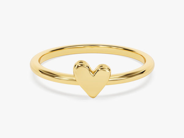14k Gold Mini Plain Heart Ring