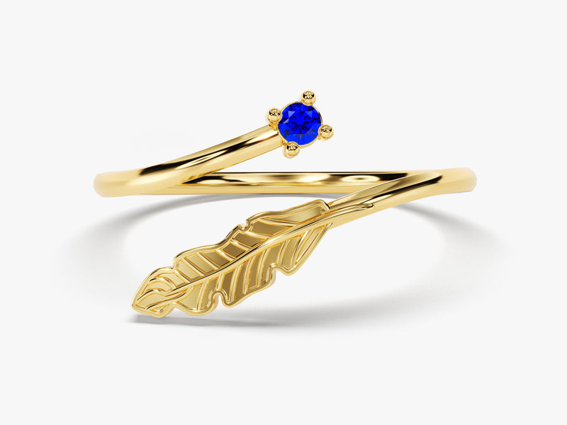 14K Solid Gold Sapphire Arrow Ring