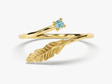 14K Solid Gold Aquamarine Arrow Ring