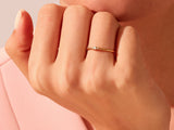 Twisted Three-Stone Diamond Birthstone Ring in 14K Solid Gold