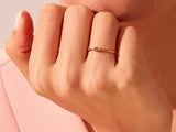 Twisted Three-Stone Peridot Ring in 14K Solid Gold