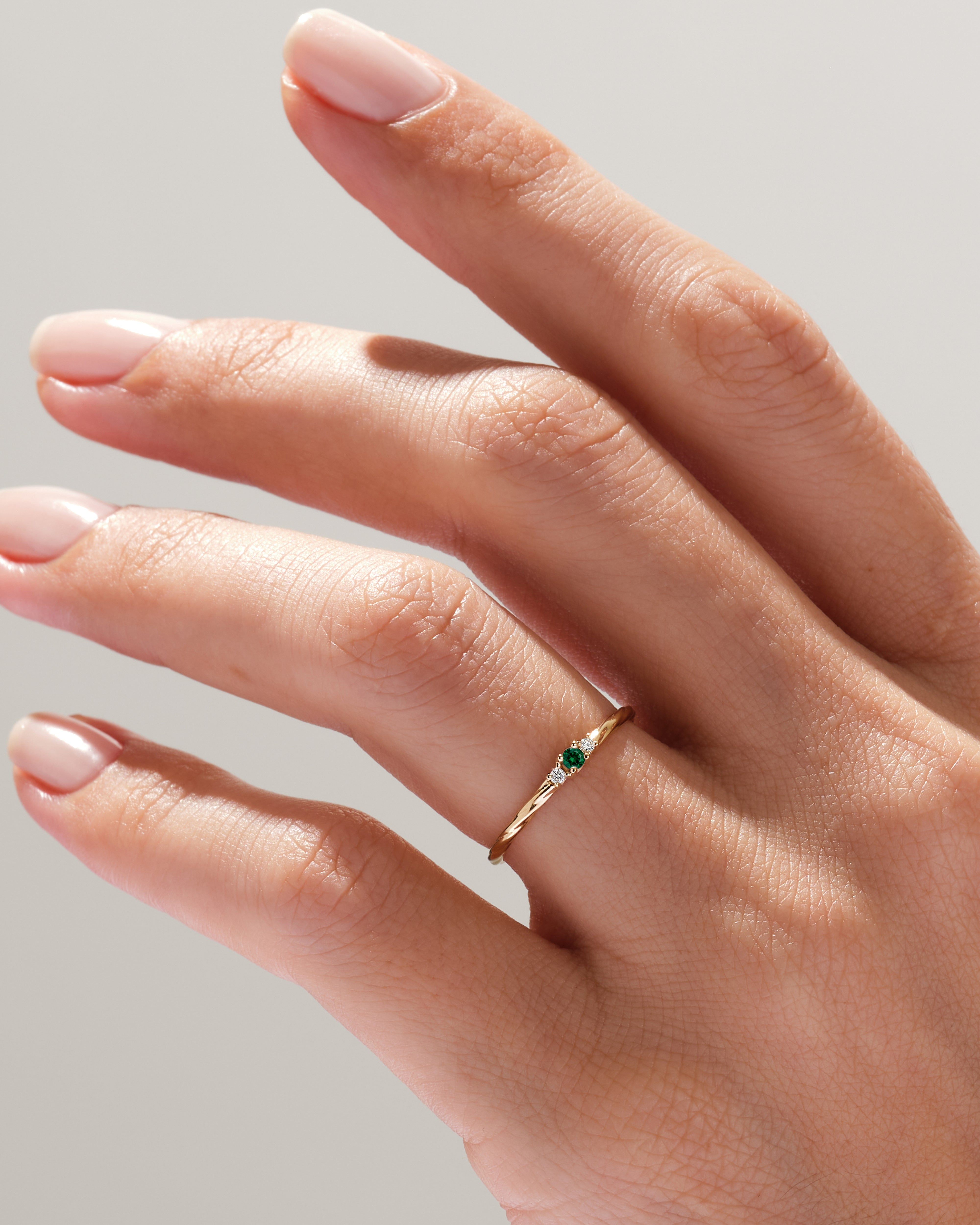 Twisted Three-Stone Birthstone Ring