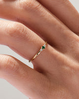 Twisted Three-Stone Birthstone Ring