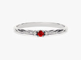 Twisted Three-Stone Birthstone Ring