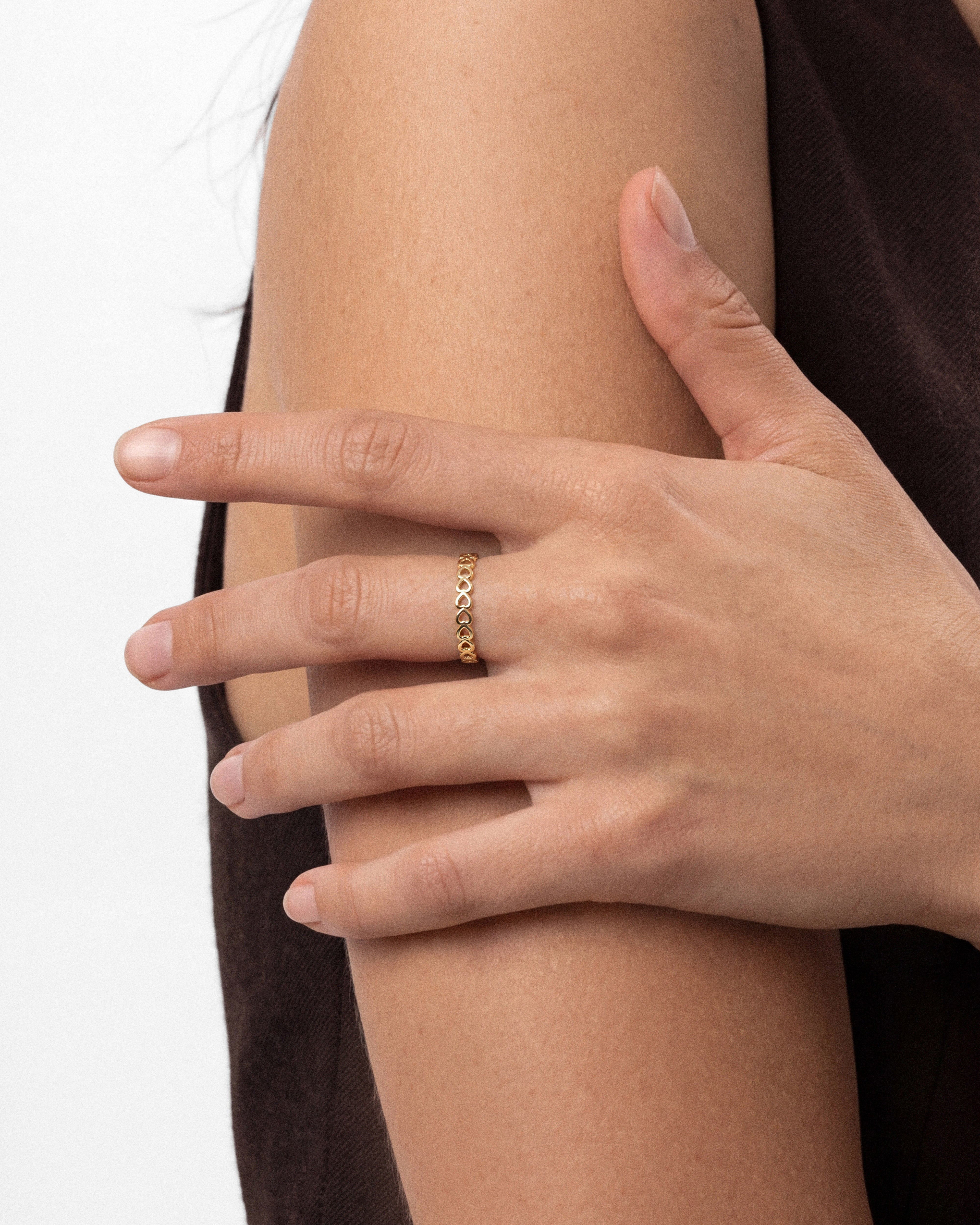 Half Eternity Heart Ring
