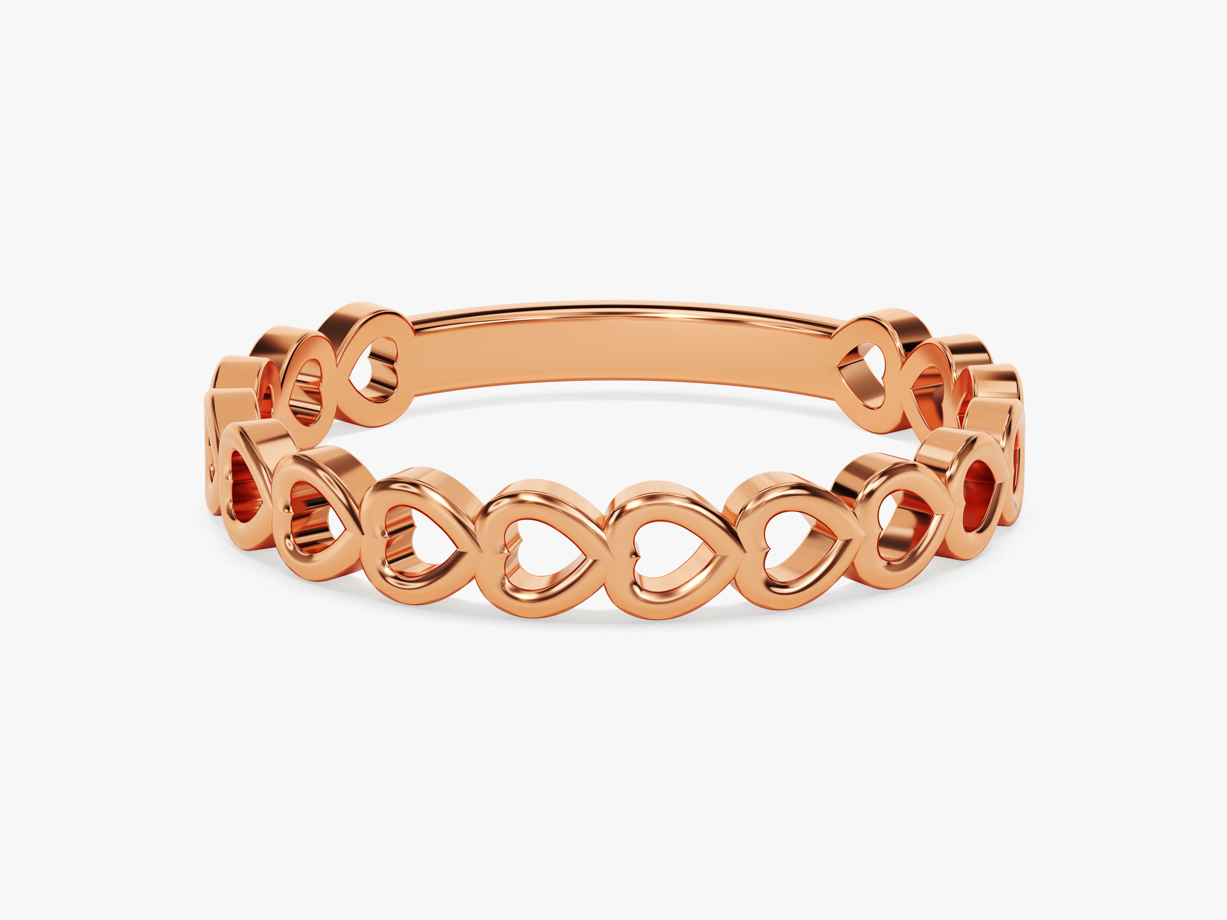 Rose gold ring with delicate heart design, perfect jewelry gift