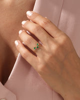 Birthstone Leaf Ring