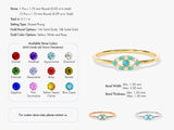 Evil Eye Alternating Blue Topaz Ring in 14K Solid Gold