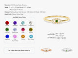 Evil Eye Alternating Aquamarine Ring in 14K Solid Gold