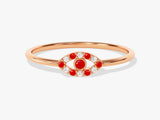 Evil Eye Alternating Ruby Ring in 14K Solid Gold